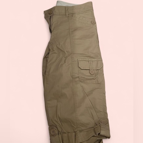 Tan Denim Denver Hayes Trousers/Capris with Pink Polka Dot Waistband - Picture 4 of 5